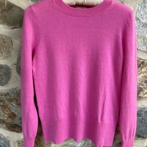 J.Crew classic fit cashmere crew neck, small, pink